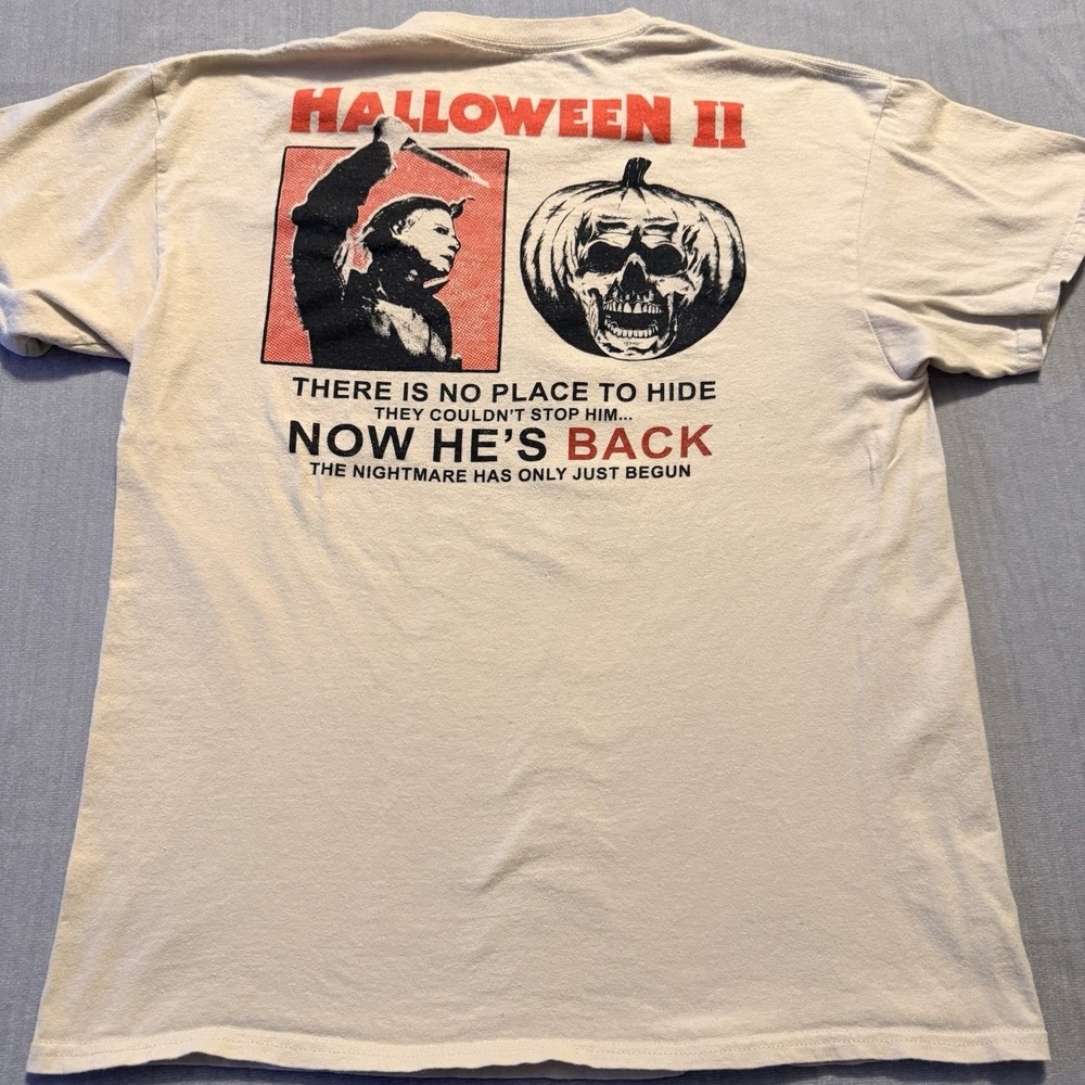 Halloween II Michael Myers Vintage Style Horror Movie Tee Mens M Graphic Shirt - Picture 2 of 7